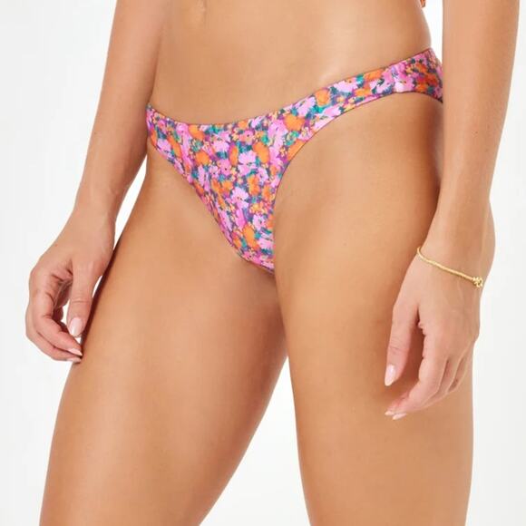 L*Space Camacho Bikini Bottom‎ Swim Floral Pink Positively Poppies NWT Size XS - Picture 5 of 6